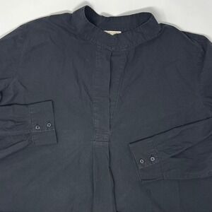 Eileen Fisher Organic Cotton Split Neck Tunic Women's Black Size Large
